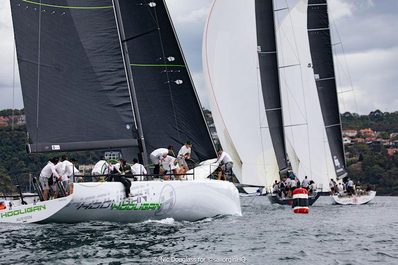 Pallas Capital Gold Cup: Zen leads in race 2 photo copyright Nic Douglass for @sailorgirlHQ taken at Cruising Yacht Club of Australia and featuring the TP52 class