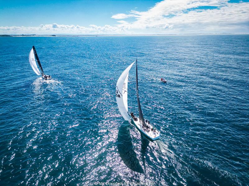 Frantic enjoying her home waters during the SailFest Newcastle Regatta and Australian Yachting Championships photo copyright Nic Douglass for @sailorgirlHQ taken at Newcastle Cruising Yacht Club and featuring the TP52 class