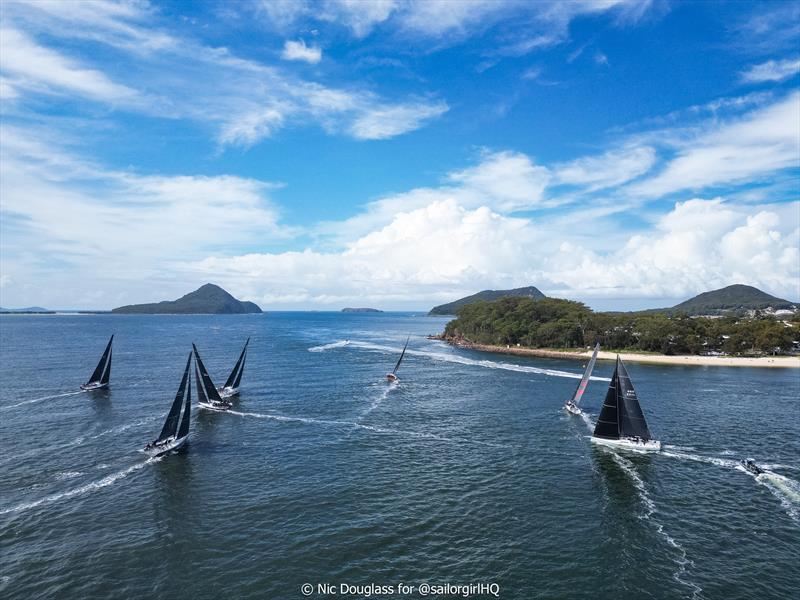 Tight racing out of Port Stephens during TP52 Pallas Capital Gold Cup Act 3 at the Sail Port Stephens Performance Series - photo © Nic Douglass for @sailorgirlHQ