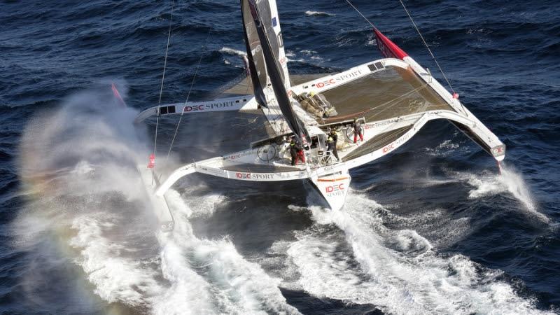 IDEC Sport expected in London on Wednesday photo copyright Bertrand Deslesne / IDEC Sport taken at  and featuring the Trimaran class