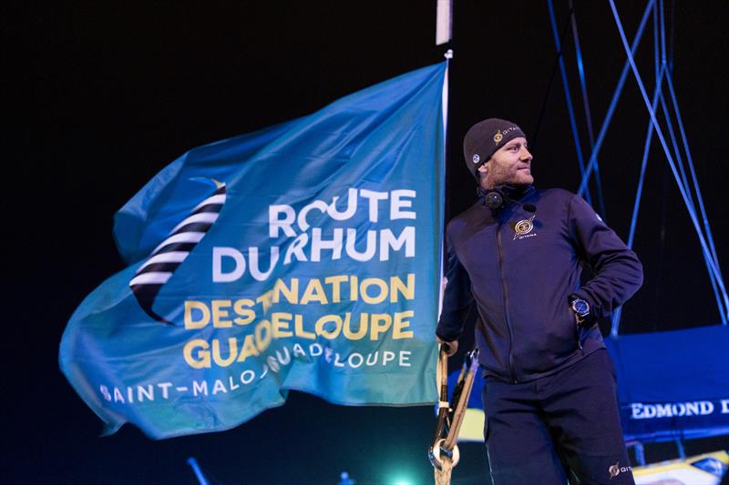 Charles Caudrelier and the Maxi Edmond de Rothschild dock into Saint Malo - Route du Rhum - photo © Eloi Stichelbaut / polaRYSE / Gitana S.A