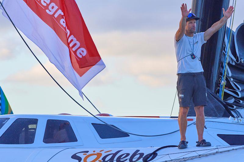 Thomas Coville finishes 12th Route du Rhum-Destination Guadeloupe photo copyright Arnaud Pilpré taken at  and featuring the Trimaran class
