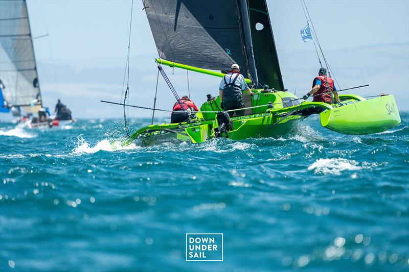 Sknot sits second in the Multihull OMR division - Australian Yachting Championships at Teakle Classic Lincoln Week Regatta photo copyright Port Lincoln Yacht Club taken at  and featuring the Trimaran class
