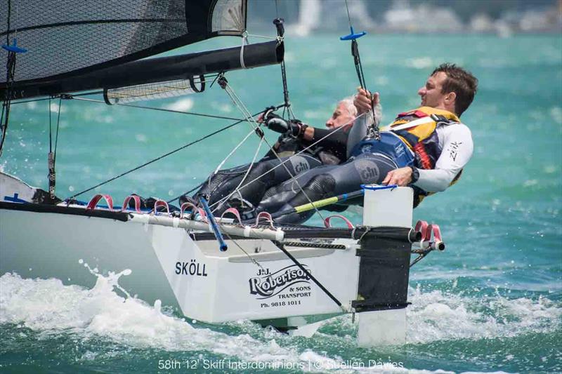 Day 1, 58th 12ft Skiff Interdominions, January 7, 2018 photo copyright Suellen Davies / Auckland Skiff League taken at Royal Akarana Yacht Club and featuring the 12ft Skiff class