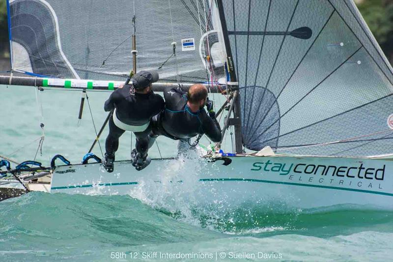 Day 1, 58th 12ft Skiff Interdominions, January 7, 2018 photo copyright Suellen Davies / Auckland Skiff League taken at Royal Akarana Yacht Club and featuring the 12ft Skiff class