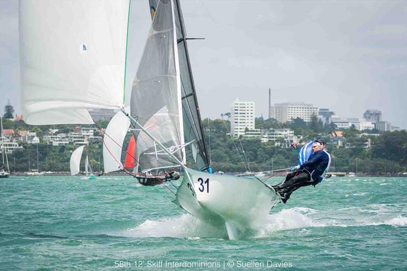 Day 1, 58th 12ft Skiff Interdominions, January 7, 2018 photo copyright Suellen Davies / Auckland Skiff League taken at Royal Akarana Yacht Club and featuring the 12ft Skiff class