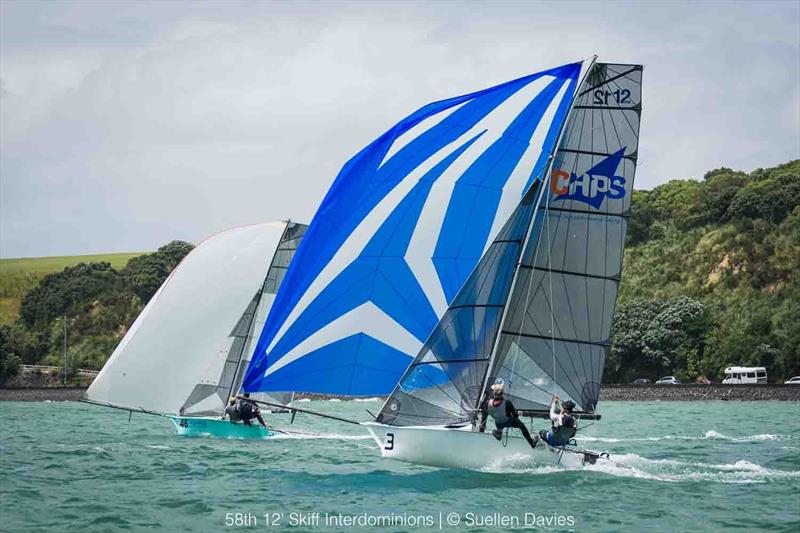 Day 1, 58th 12ft Skiff Interdominions, January 7, 2018 photo copyright Suellen Davies / Auckland Skiff League taken at Royal Akarana Yacht Club and featuring the 12ft Skiff class
