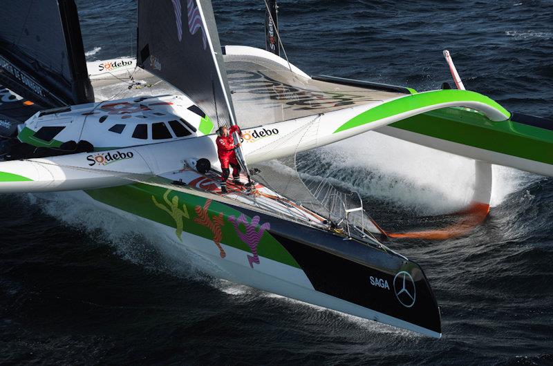 Thomas Coville aboard Sodebo Ultim 3 during the Arkéa Ultim Challenge - Brest - photo © Vincent Curutchet/Team Sodebo