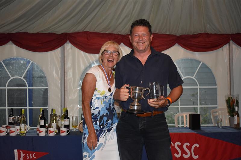 Stone SC Commodore, Fran Wood presents the 'Mazzotti' Trophy to Dan Jarman during the 50th Unicorn Nationals at Stone - photo © Ron Mehta