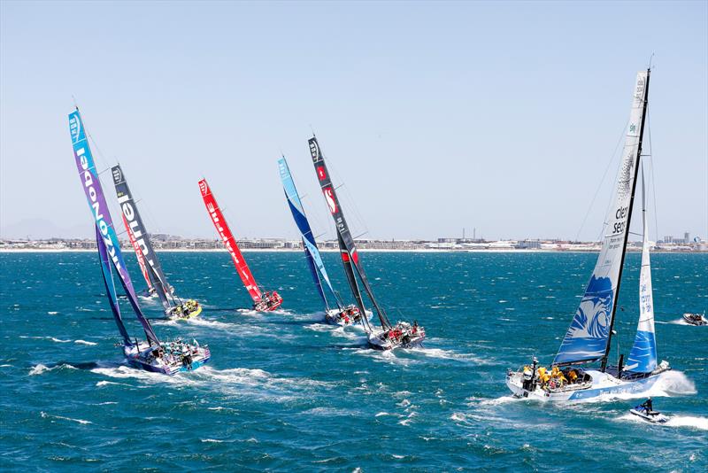 Leg 3, Cape Town to Melbourne, Start photo copyright Ainhoa Sanchez / Volvo Ocean Race taken at  and featuring the Volvo 70 class