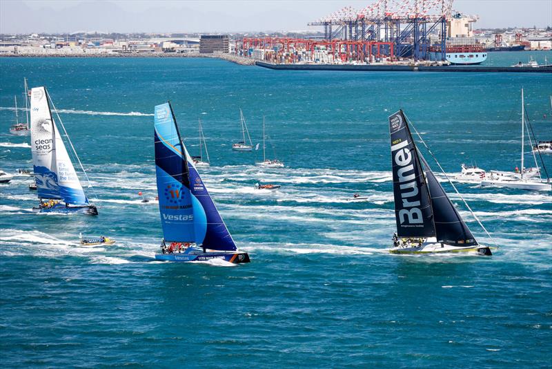 Leg 3, Cape Town to Melbourne, Start photo copyright Ainhoa Sanchez / Volvo Ocean Race taken at  and featuring the Volvo 70 class