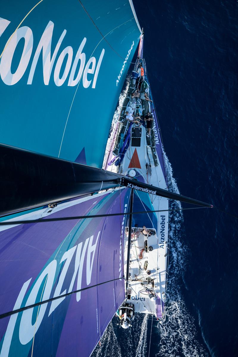 Leg 4, Melbourne to Hong Kong, day 07 on board AkzoNobel as the fleet passes Solomon Islands photo copyright Sam Greenfield / Volvo Ocean Race taken at  and featuring the Volvo One-Design class