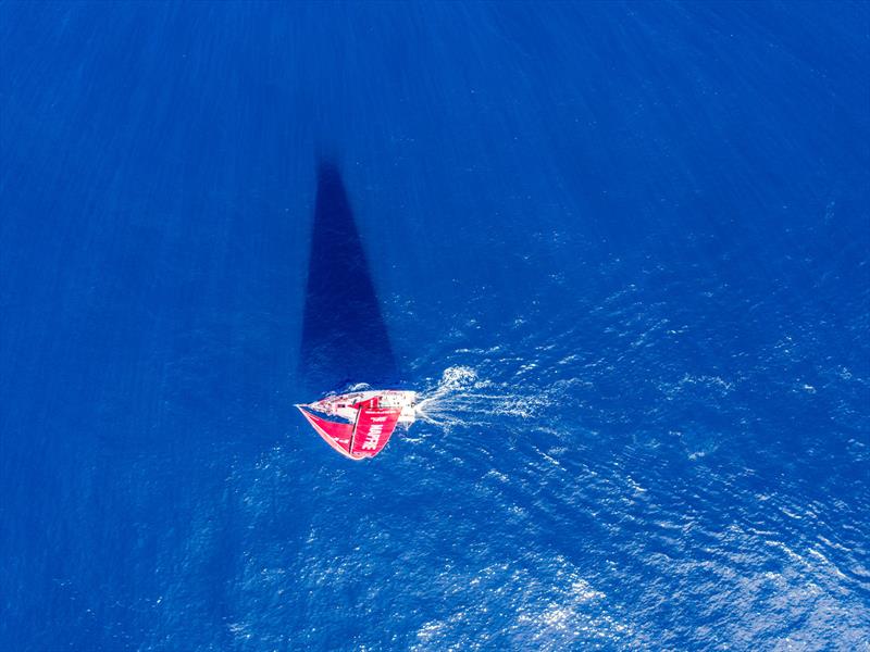 Leg 4, Melbourne to Hong Kong, day 07 on board MAPFRE, drone shot, shadow, 2 in 1 photo copyright Ugo Fonolla / Volvo Ocean Race taken at  and featuring the Volvo One-Design class