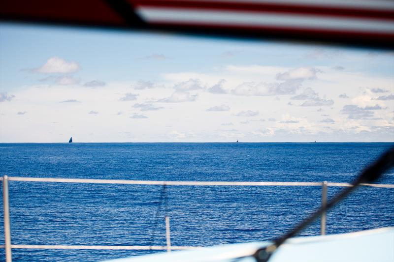 Leg 4, Melbourne to Hong Kong, day 08, the familiar view of AkzoNobel, Dongfeng, and MAPFRE to windward from on board Vestas 11th Hour photo copyright Amory Ross / Volvo Ocean Race taken at  and featuring the Volvo One-Design class