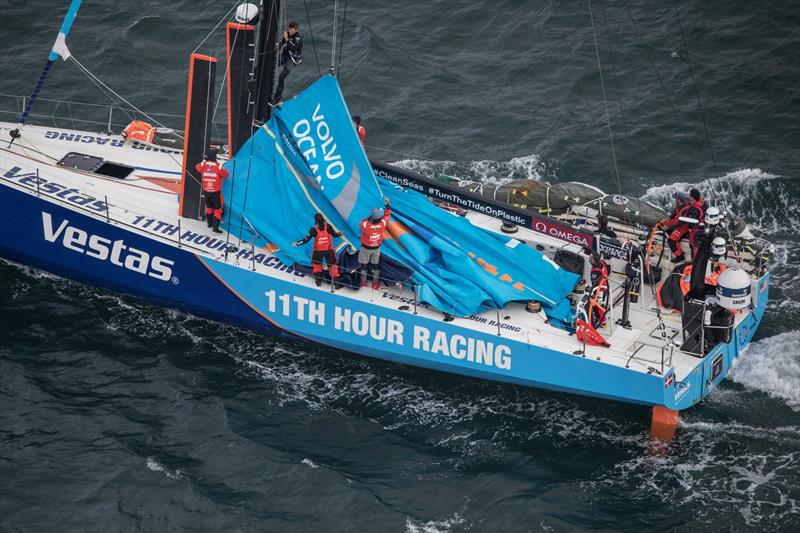 Leg 4 from Melbourne to Hong Kong. Vestas 11th Hour Racing arrives. 20 January,  photo copyright Ainhoa Sanchez / Volvo Ocean Race taken at  and featuring the Volvo One-Design class