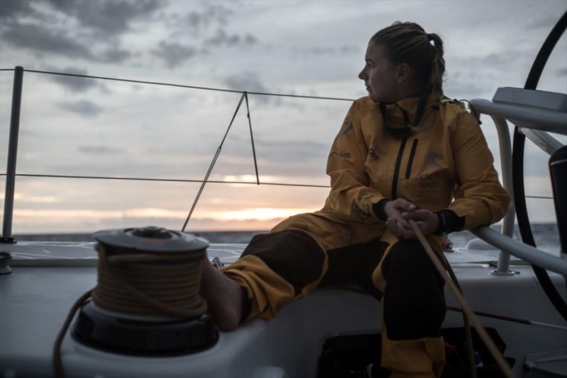 Volvo Ocean Race Leg 6 to Auckland, day 12 on board Turn the Tide on Plastic. Bianca Cook getting nearer home. 18 February photo copyright James Blake / Volvo Ocean Race taken at  and featuring the Volvo One-Design class