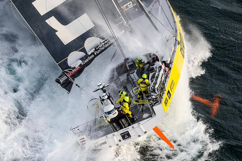 Brunel - Leg 11, from Gothenburg to The Hague, day 03. Heli LIVE as the fleet blast south, eyes set on The Hague. 23 June,  photo copyright Ainhoa Sanchez / Volvo Ocean Race taken at  and featuring the Volvo One-Design class