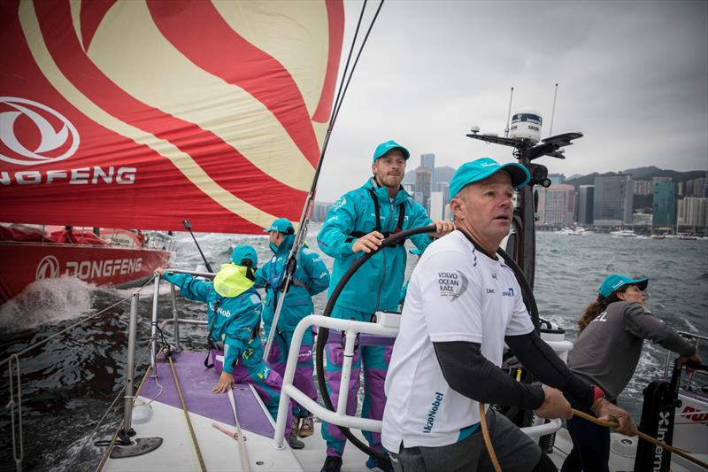 HGC In-Port Race onboard team AkzoNobel in Hong Kong. 27 January,  photo copyright Brian Carlin / Volvo Ocean Race taken at  and featuring the Volvo One-Design class