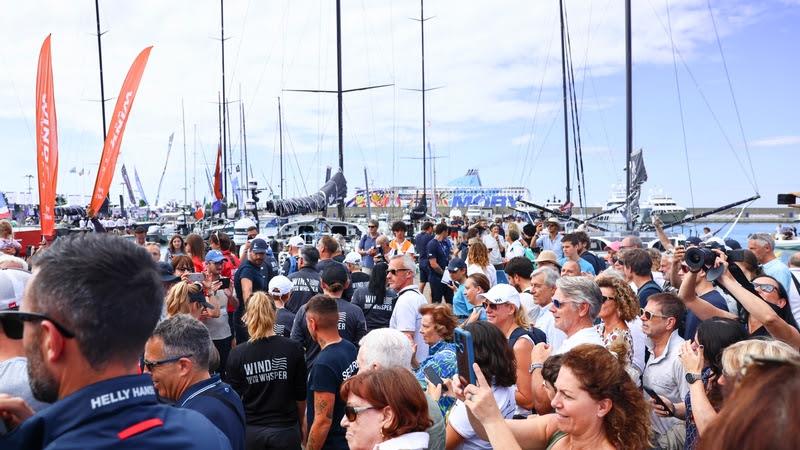 The Ocean Race VO65 Sprint Cup 2022-23 - 1 July 2023. VO65 sailors parade at the Ocean Live Park in Genova photo copyright Sailing Energy / The Ocean Race taken at  and featuring the Volvo One-Design class