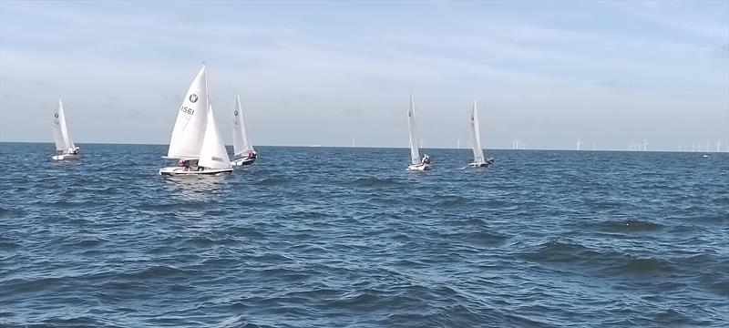 Race 1 from the committee boat during the Wanderer Nationals at Whitstable photo copyright P Meadowcroft taken at Whitstable Yacht Club and featuring the Wanderer class