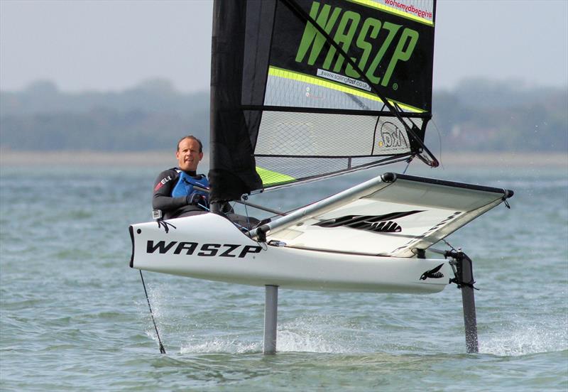 Mark Jardine tries out the Waszp - photo © Duncan Hepplewhite