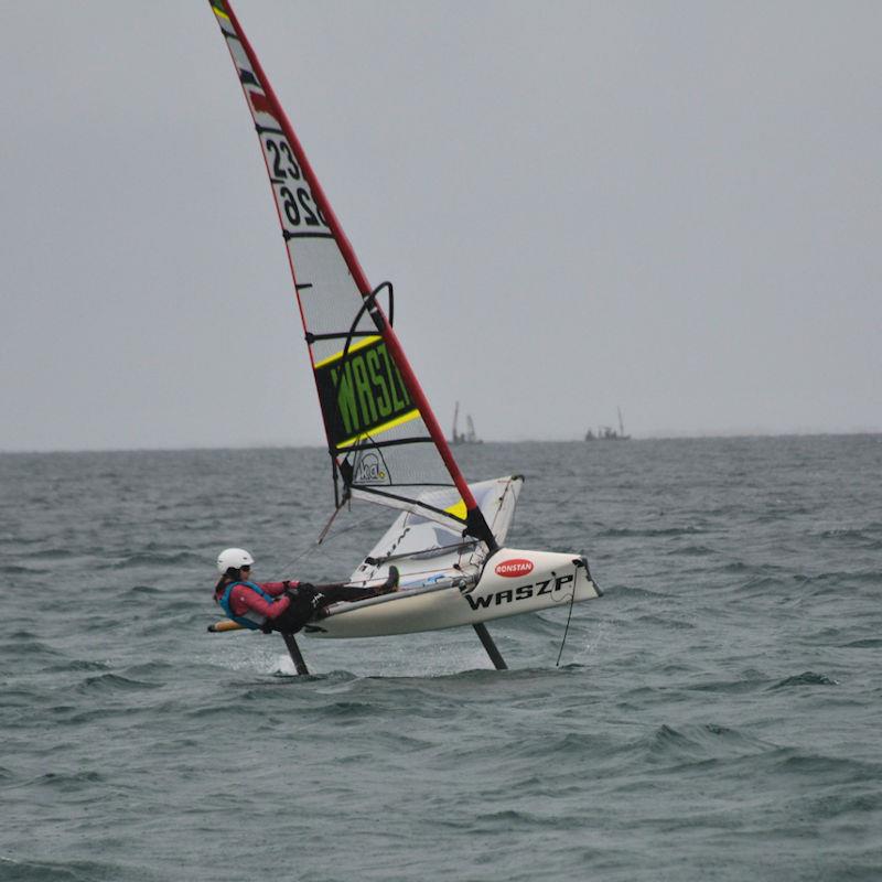 WASZP Australian Nationals Day 3: Pia Tvieta showing her skills in the 6.9m division photo copyright Marc Ablett taken at Sorrento Sailing Couta Boat Club and featuring the WASZP class