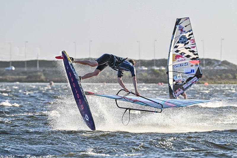 Nebelung caused the upset of the day, taking out Neubauer - 2024 FPT Cape Town photo copyright PROtography Official taken at  and featuring the Windsurfing class