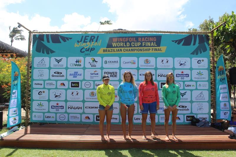 The top four women at the start of the day: Suardiaz, Novotna, Spanu & Ceris - Day 2 of WingFoil Racing World Cup Brazil photo copyright IWSA media taken at  and featuring the Wing Foil class