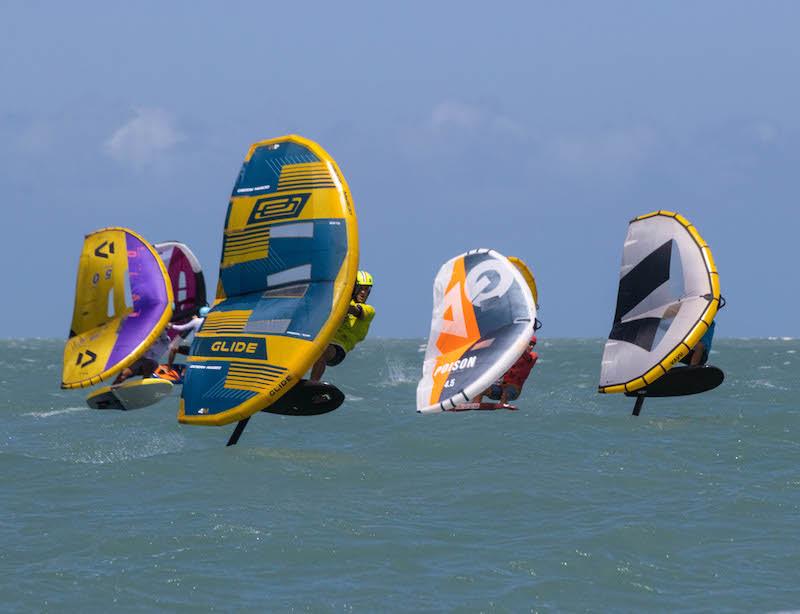 Ghio (centre left) charging out of the start - 2023 WingFoil Racing World Cup Brazil - photo © IWSA media