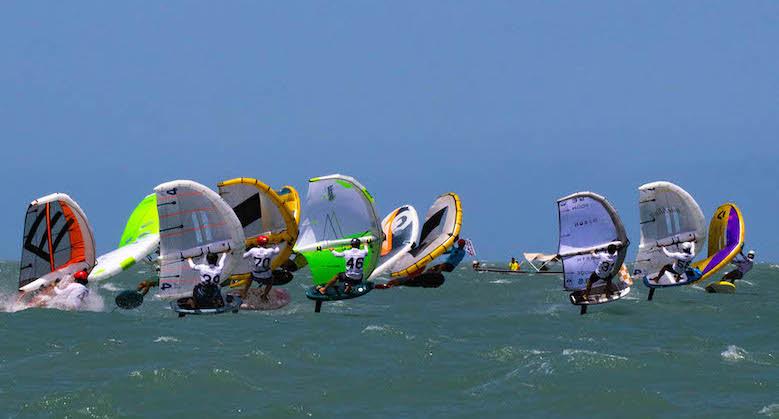 Tight starting in big breeze, and even some bold port tack starters - 2023 WingFoil Racing World Cup Brazil - photo © IWSA media