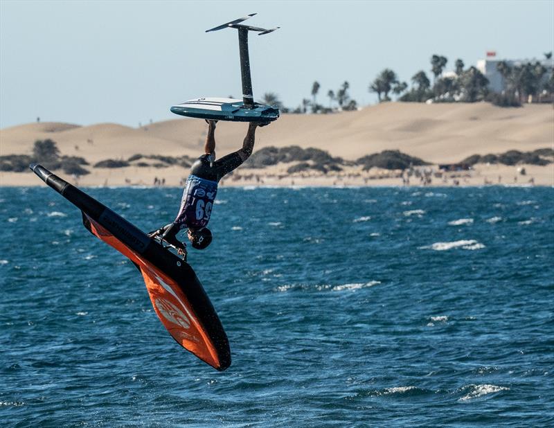 Ancor Sosa (Fuerteventura) during a heat of Wingfoil Surf-Freestyle photo copyright Florian Kiefer taken at  and featuring the Wing Foil class