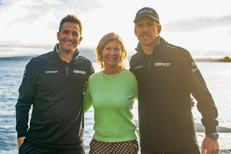 From left: Blair Tuke, Barbara Kendall and Peter Burling will be leading the #Foil4TheGulf on May 14 at Royla Akrana YC - photo © Josh McCormack