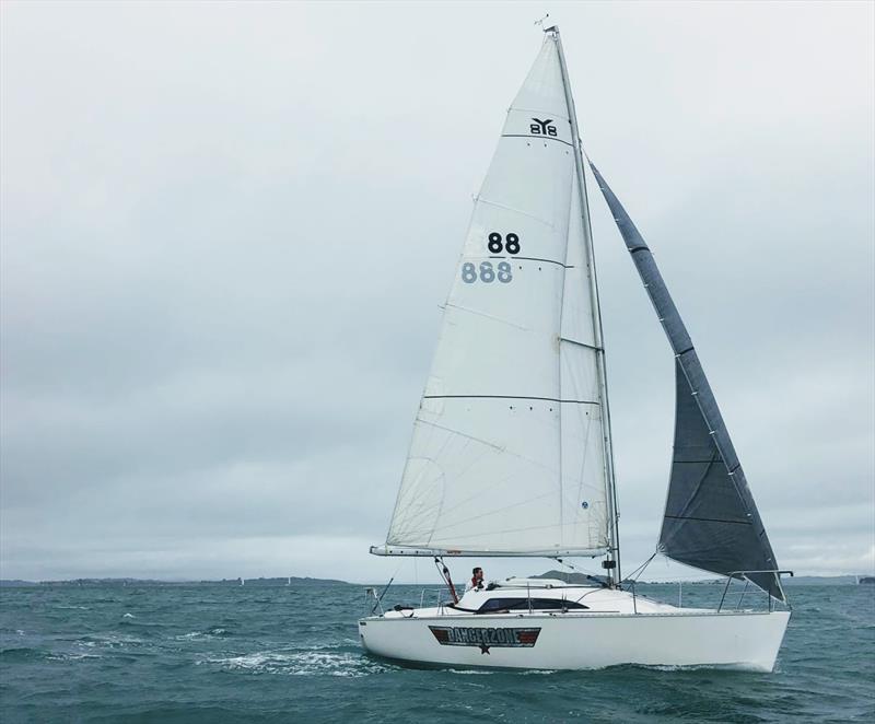 Brad Marsh onboard Dangerzone photo copyright Matt Smeaton North Sails taken at  and featuring the Young 88 class