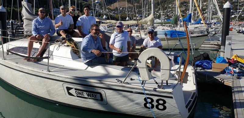 Harry Thurston and the Young 88 South Island Championship winning ‘One Way' crew  photo copyright NZ Young 88 Association taken at Royal New Zealand Yacht Squadron and featuring the Young 88 class