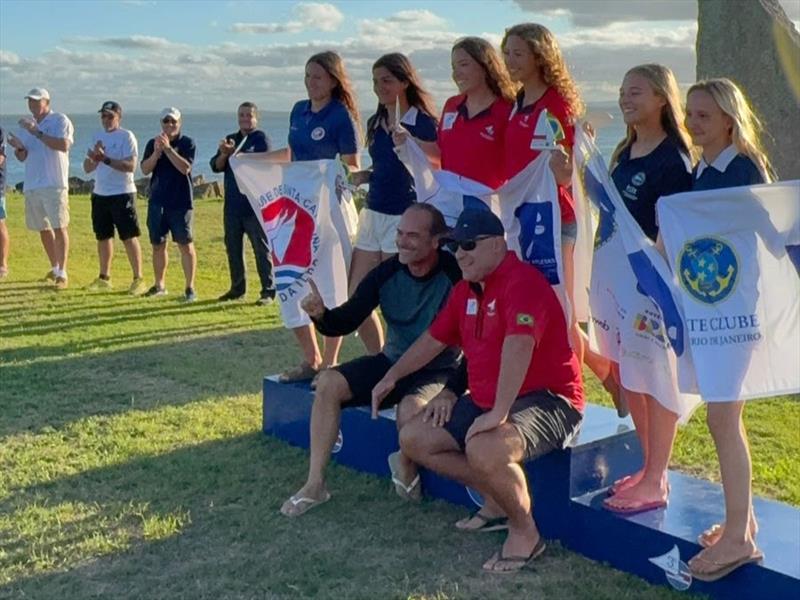Girls Podium - 29er Brazilian Championships 2026 - photo © 29er Class Association