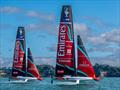 Emirates Team New Zealand sail their AC40 in Auckland