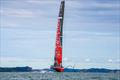 Bow down and heeled to windward - Emirates Team New Zealand - AC75, Day 11 - April 22, 2026