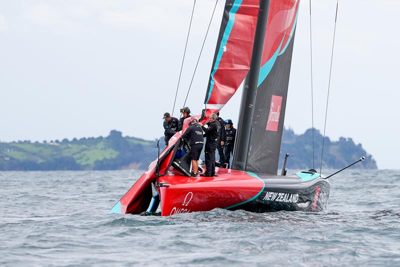 Emirates Team New Zealand - AC75, Day 12 - April 24, 2026 photo copyright Sam Thom/America's Cup taken at Royal New Zealand Yacht Squadron and featuring the AC75 class