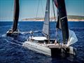Allegra followed by Layla in hot pursuit on Punta Figuera on Multihull Cup Day 2