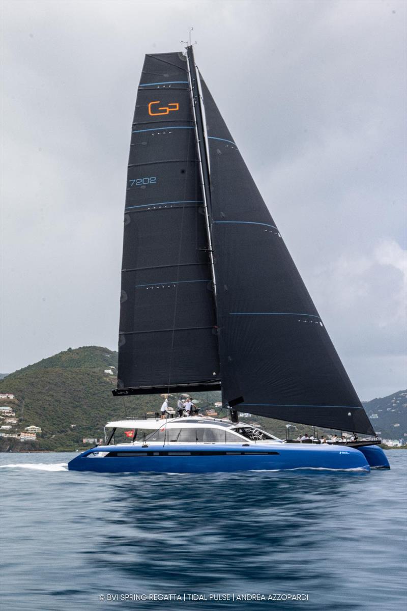 Two bullets today for Gunboat 72 Layla in Performance Multihull - 2026 BVI Spring Regatta & Sailing Festival photo copyright Tidal Pulse / Andrea Azzopardi taken at Royal BVI Yacht Club and featuring the Catamaran class