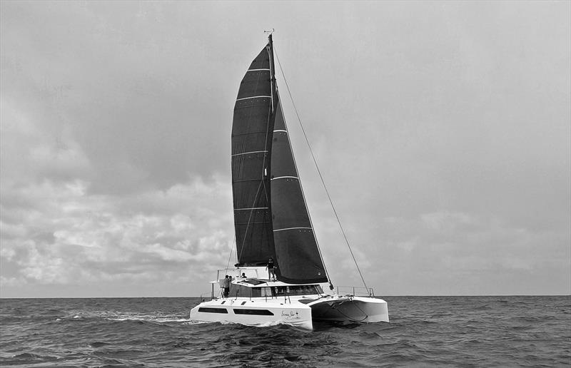 Evening Star changes gears by virtue of furlers rather than an overtly tall stick photo copyright Mahi Boats taken at  and featuring the Catamaran class