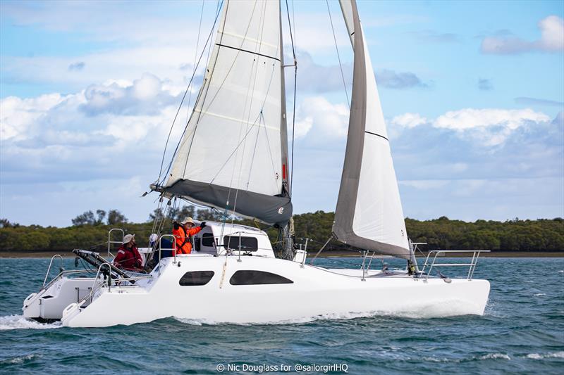 Dog House was the fastest multi on day 1 of Brisbane Race Week 2026 photo copyright Nic Douglass for @sailorgirlHQ taken at Royal Queensland Yacht Squadron and featuring the Catamaran class