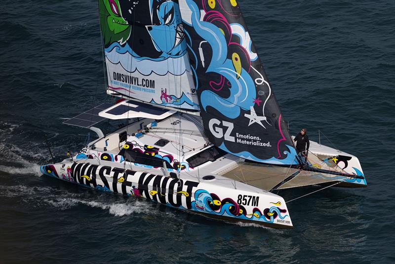 Pete Goss and Dave Summers in their new Cornish-built Dazcat 'DMS Vinyl'  photo copyright Mark Lloyd / www.lloydimages.com taken at Royal Cornwall Yacht Club and featuring the Catamaran class