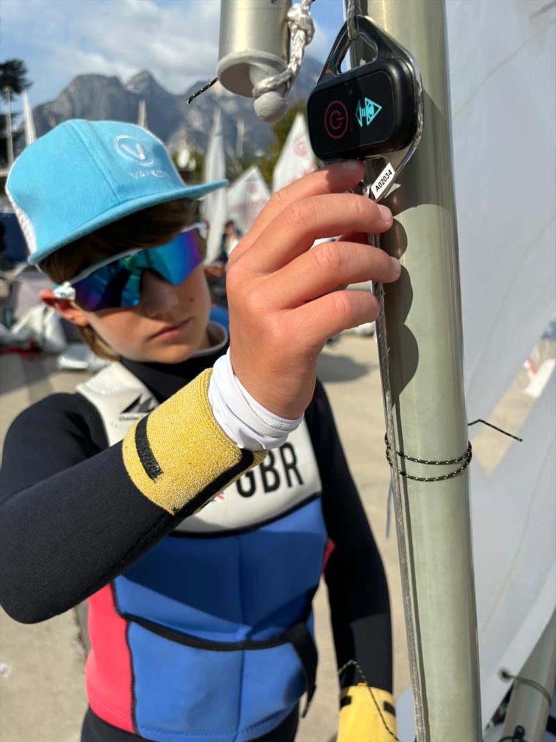 Optimist sailor Charlie Holland at Lake Garda with smartlink² Atto - photo © Cyclops Marine