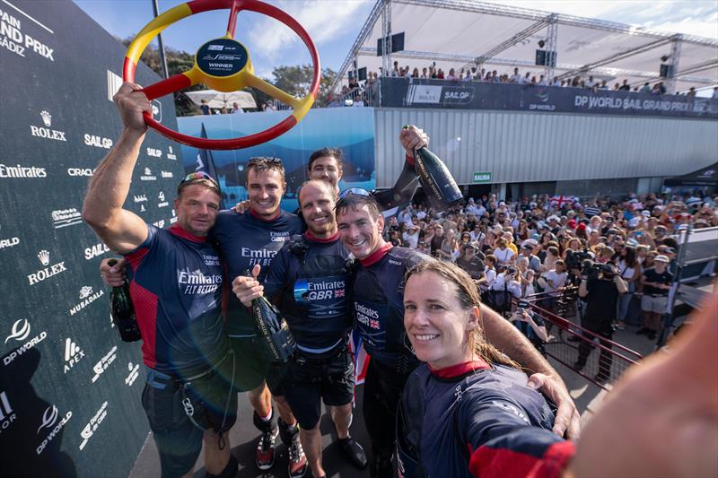 Emirates Great Britain SailGP Team celebrate winning DP World Spain Sail Grand Prix - photo © Gary Oakley for SailGP
