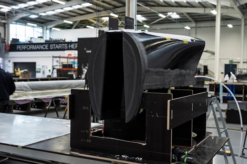 Black Foils' F50 Amokura's rebuilt aft section nears completion at SailGP Technologies, Southamption - January 28, 2026 photo copyright Jason Ludlow/SailGP taken at Royal New Zealand Yacht Squadron and featuring the F50 class