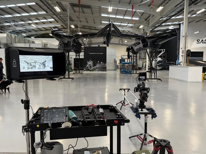 Image of Black Foils new F50 in the SailGP Technologies facility in Southampton, UK photo copyright Russell Coutts taken at Royal New Zealand Yacht Squadron and featuring the F50 class
