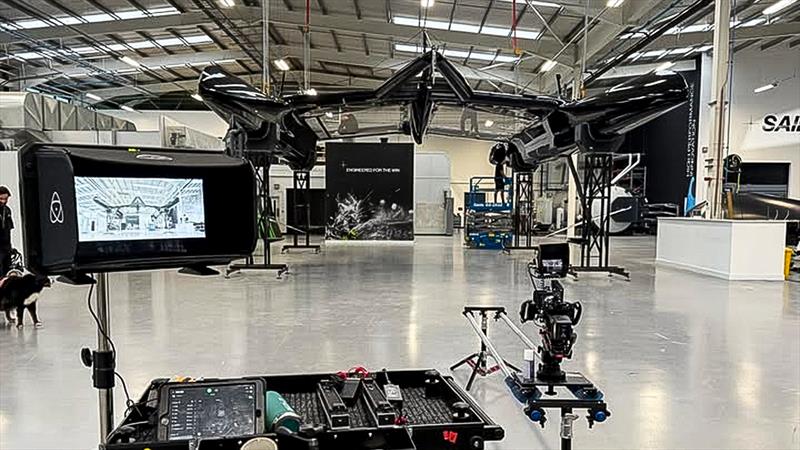 Image of Black Foils new F50 in the SailGP Technologies facility in Southampton, UK photo copyright Russell Coutts taken at Royal New Zealand Yacht Squadron and featuring the F50 class