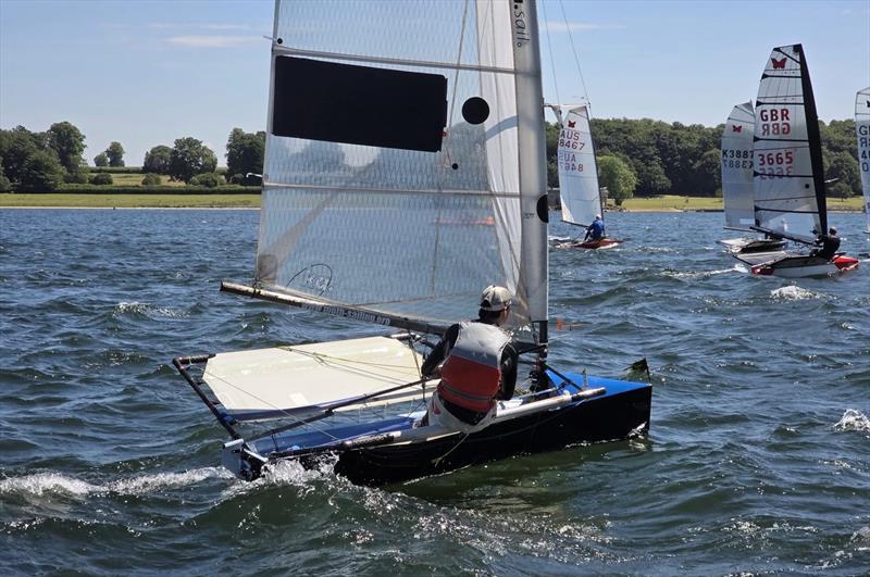 Tom Foxall chases the earliest starters - International Moth Lowrider UK Nationals at Rutland - photo © Adam Pettit