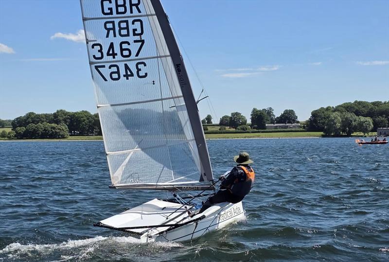 Sam Barker getting Radical in his Skippy - International Moth Lowrider UK Nationals at Rutland - photo © Adam Pettit